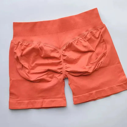 WOMEN SPORTS Impact Shorts Low Ribbed Waist Seamless Scrunch Bum Workout Gym Shorts Booty Hight Stretch Running Shorts