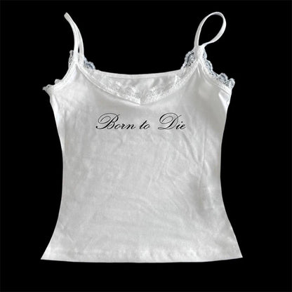 Gothic Grunge Punk Hip Hop Rock Streetwear Casual Sexy Crop Top Y2K Retro Harajuku Emo Girl Aesthetic Fashion Lace Camisole Tops