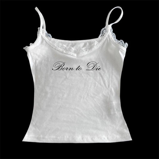 Gothic Grunge Punk Hip Hop Rock Streetwear Casual Sexy Crop Top Y2K Retro Harajuku Emo Girl Aesthetic Fashion Lace Camisole Tops