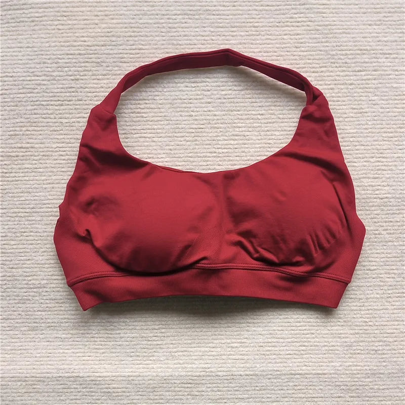 HBC Women's Sports Bra High Elastic Halter Top Push-up Fitness Workout Underwear Seamless Gym Tops Yoga Bra