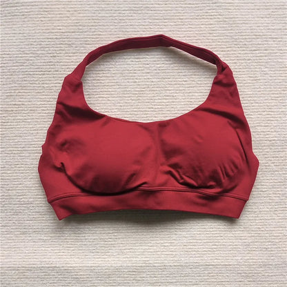 HBC Women's Sports Bra High Elastic Halter Top Push-up Fitness Workout Underwear Seamless Gym Tops Yoga Bra