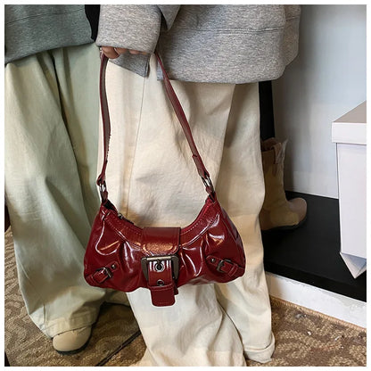 2025 Spring Hot Selling Maillard Style Retro Style Small Bag Spicy Girl Y2K Wasteland Style Vintage Leather Shoulder Armpit Bag