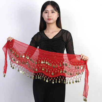 Thailand/India/Arab Dancer Skirt Women Sexy Belly Dance Hip Scarf Wrap Belt Dancer Skirt Female Show Sequins Tassels Costumes