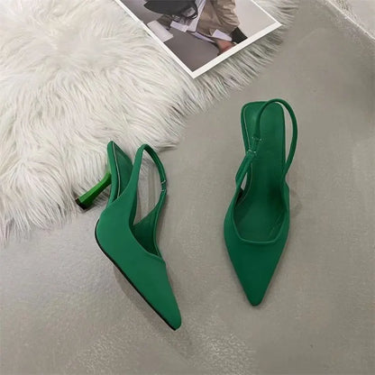 2024 Summer New Europe and The United States Large Size Fashion Pointed Sandals Temperament with French Women's Shoes