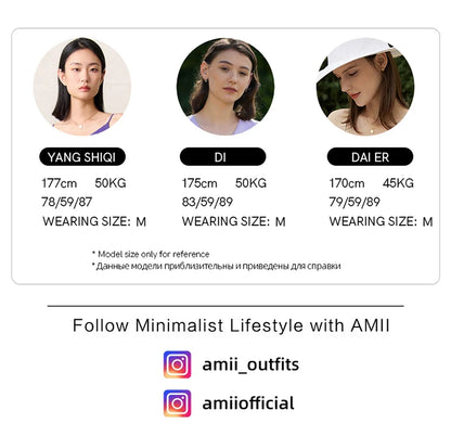 AMII Minimalism Casual Pants for Women 2025 Spring Wide Leg New Loose Vertical Elastic Waist Drawstring Sporty Trousers 12343338