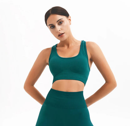 WAREBALL Tank Top Women Female Gym Yoga Bra Padded Sports Bra Removable Workout Push Up Crop Top Fitness Bra Athletic Sportswear