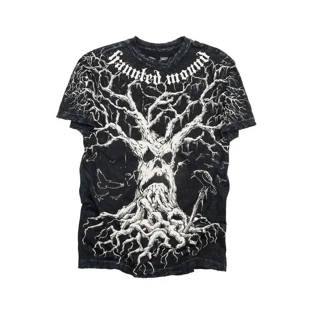 Y2K Affliction T Shirt Vintage Clothing Punk Hip Hop Graphic Print Oversized T shirt Women Round Neck Cotton Short Sleeve Tops