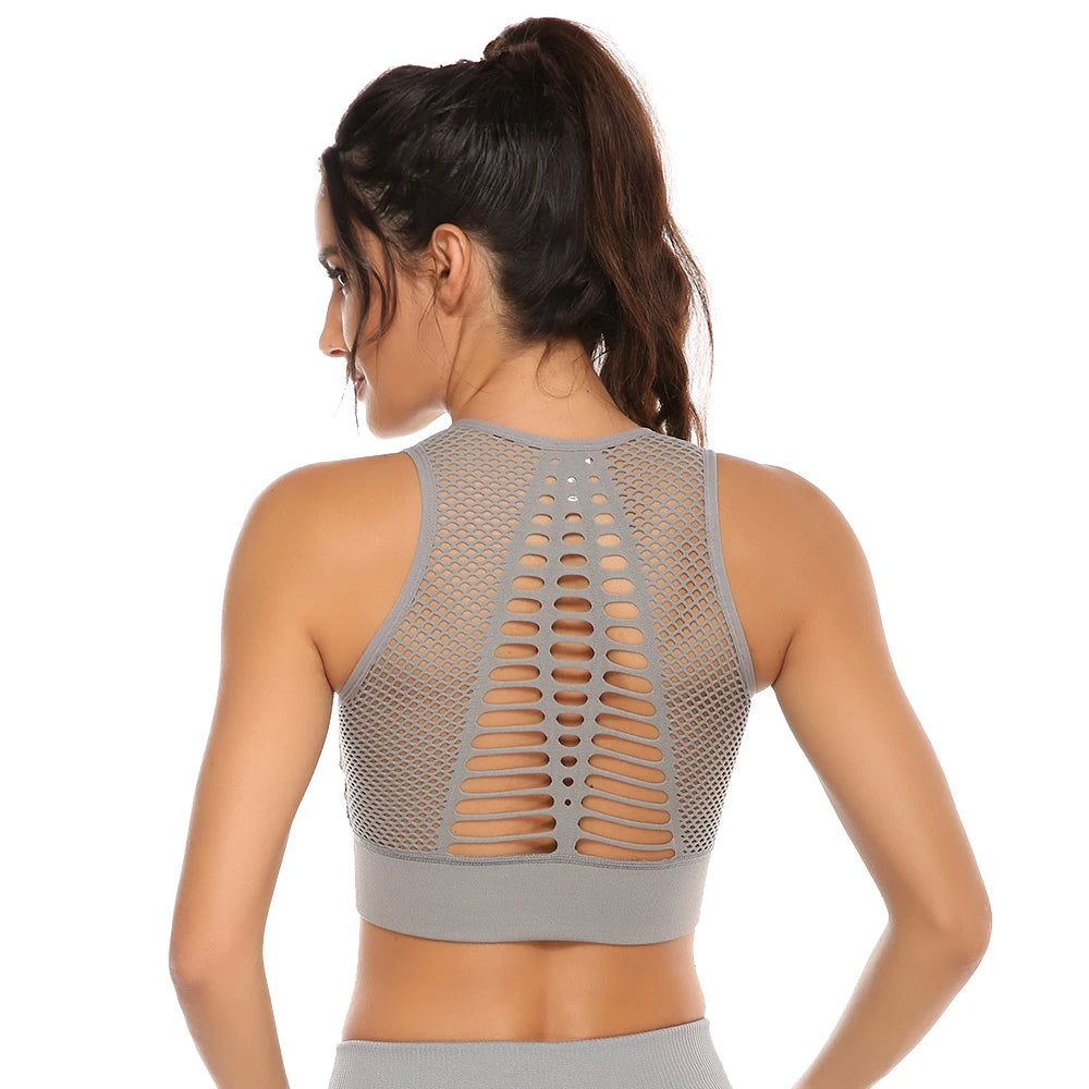 Hot Fitness Women's T-shirts Workout Sports Bra Yoga Vest Backless Solid Quick Dry Running Gym Sport bra Yoga Shirts Tank Top