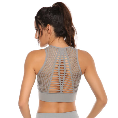 Hot Fitness Women's T-shirts Workout Sports Bra Yoga Vest Backless Solid Quick Dry Running Gym Sport bra Yoga Shirts Tank Top