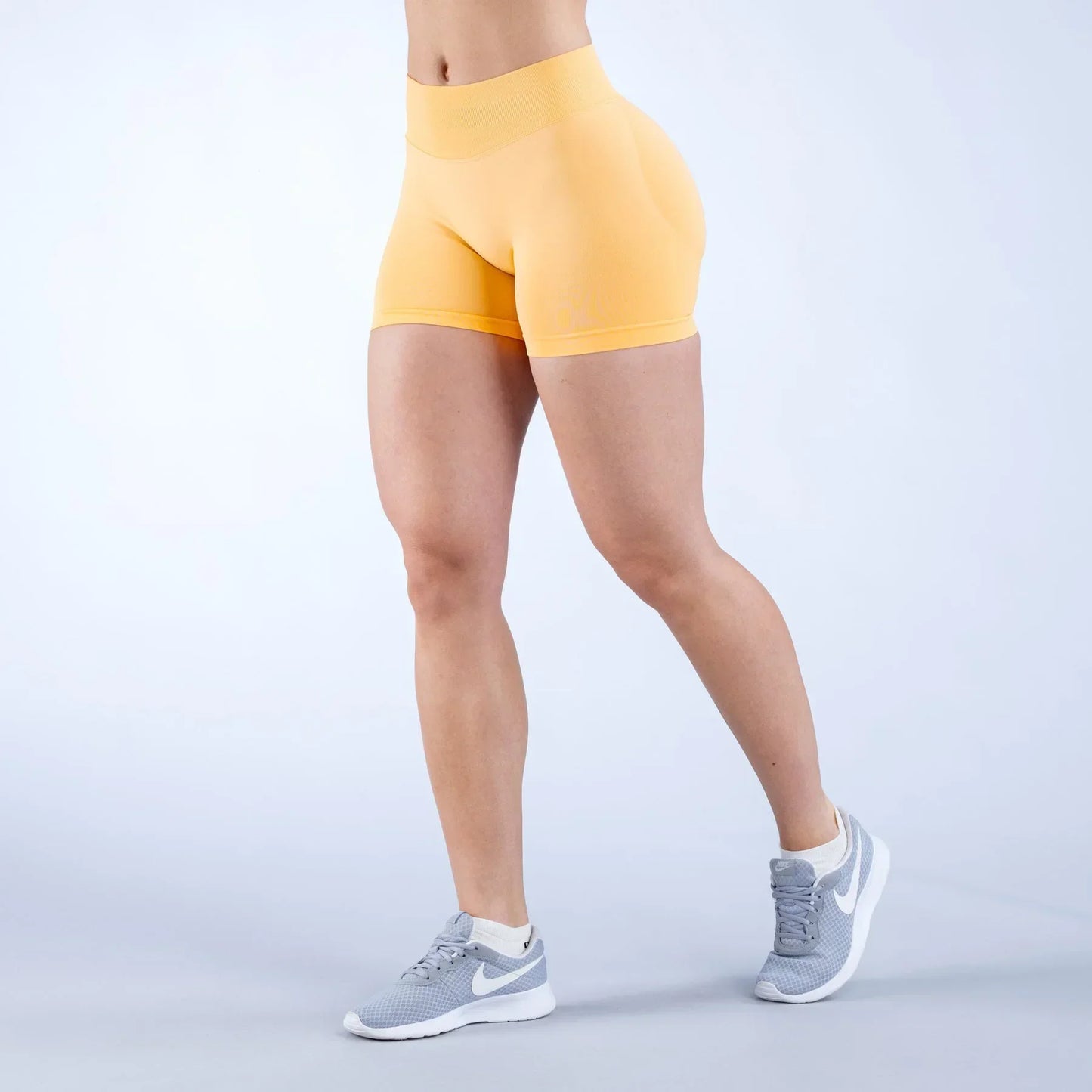 Summer High Waisted Yoga Shorts Women  Fashionable and Sexy Running Fitness Pants Solid Color High Elastic Yoga Leggings