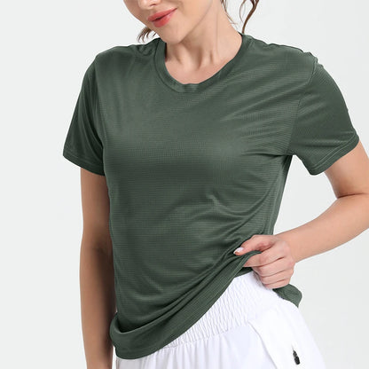 Women's Solid Color Ultralight Quick Dry Sport T-Shirt,Breathable Lightweight  ,Running Gym Compression Shirt